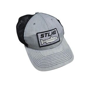 STLHD Richardson Gray Black Trucker Hat Fishing Patch‎ Adjustable Men